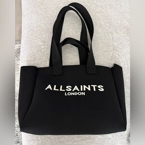 All Saints Black and White Logo Tote